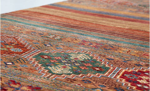Chobi Multicolor Runner Hand Knotted 211 X 82  Area Rug 700-157758 Image 3