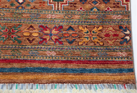 Chobi Multicolor Runner Hand Knotted 211 X 82  Area Rug 700-157758 Image 4