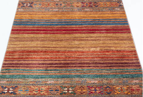 Chobi Multicolor Runner Hand Knotted 211 X 82  Area Rug 700-157758 Image 5