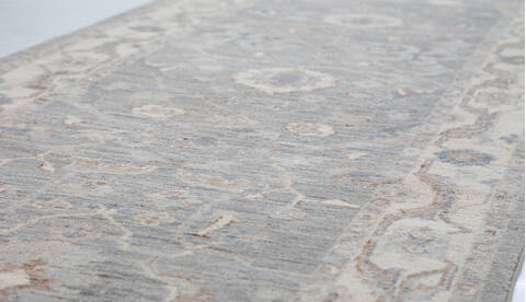 Chobi Light Gray Runner Hand Knotted 26 X 99  Area Rug 700-157759 Image 3