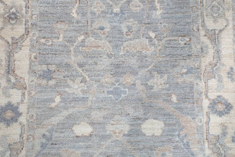 Chobi Light Gray Runner Hand Knotted 26 X 99  Area Rug 700-157759 Image 6