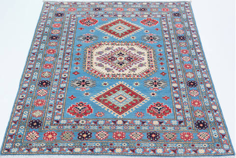 Kazak Light Blue Hand Knotted 40 X 58  Area Rug 700-157764 Image 1