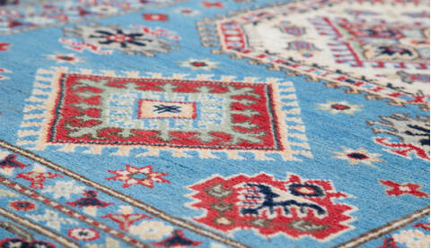 Kazak Light Blue Hand Knotted 40 X 58  Area Rug 700-157764 Image 3