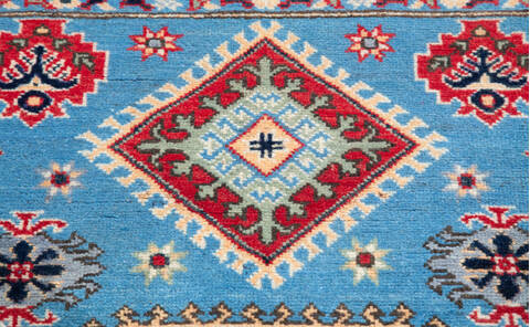 Kazak Light Blue Hand Knotted 40 X 58  Area Rug 700-157764 Image 6