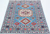 Kazak Light Blue Hand Knotted 40 X 58  Area Rug 700-157764 Thumb 1
