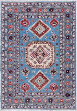 Kazak Light Blue Hand Knotted 4'0" X 5'8"  Area Rug 700-157764