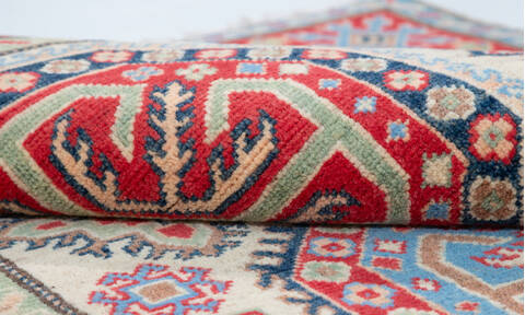 Kazak Beige Hand Knotted 39 X 59  Area Rug 700-157766 Image 7