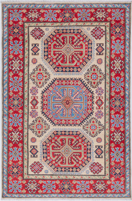 Kazak Beige Hand Knotted 39 X 59  Area Rug 700-157766 Image 0