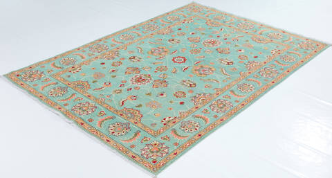 Kazak Green Hand Knotted 57 X 710  Area Rug 700-157767 Image 2
