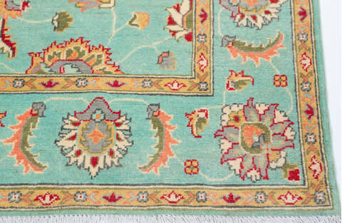 Kazak Green Hand Knotted 57 X 710  Area Rug 700-157767 Image 4