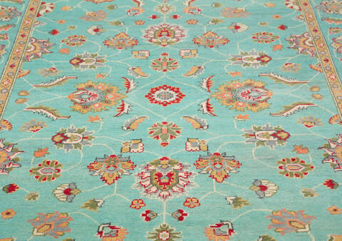 Kazak Green Hand Knotted 57 X 710  Area Rug 700-157767 Image 5