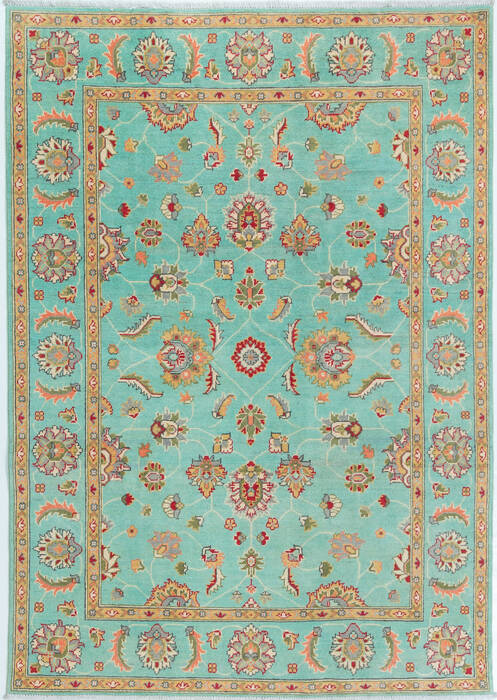 Kazak Green Hand Knotted 57 X 710  Area Rug 700-157767 Image 0