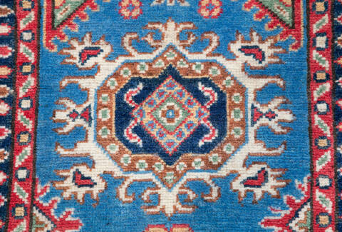 Kazak Blue Runner Hand Knotted 27 X 96  Area Rug 700-157768 Image 5