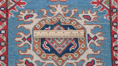 Kazak Blue Runner Hand Knotted 27 X 96  Area Rug 700-157768 Image 7