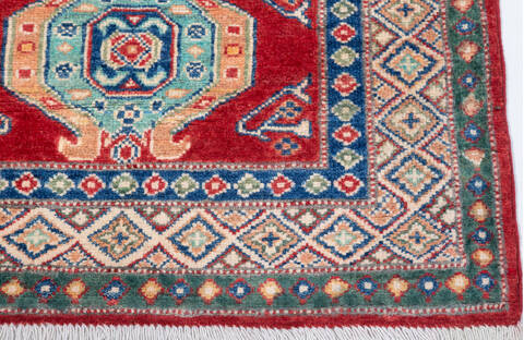 Kazak Red Runner Hand Knotted 28 X 98  Area Rug 700-157769 Image 4