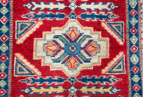 Kazak Red Runner Hand Knotted 28 X 98  Area Rug 700-157769 Image 6