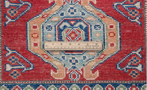 Kazak Red Runner Hand Knotted 28 X 98  Area Rug 700-157769 Image 8