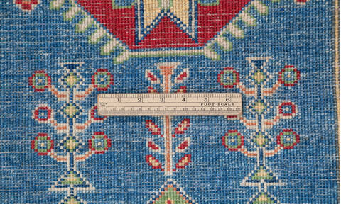 Kazak Blue Runner Hand Knotted 27 X 97  Area Rug 700-157770 Image 8
