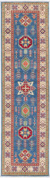 Afghan Kazak Blue Runner 10 to 12 ft Wool Carpet 157770