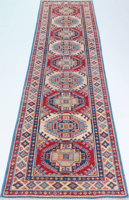 Kazak Blue Runner Hand Knotted 26 X 108  Area Rug 700-157771 Image 1