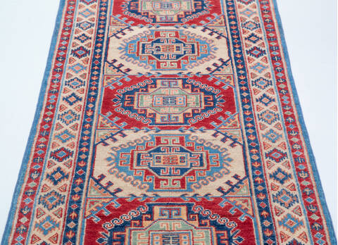 Kazak Blue Runner Hand Knotted 26 X 108  Area Rug 700-157771 Image 5
