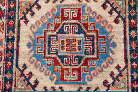 Kazak Blue Runner Hand Knotted 26 X 108  Area Rug 700-157771 Image 6