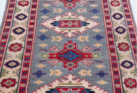 Kazak Blue Runner Hand Knotted 29 X 84  Area Rug 700-157772 Image 5