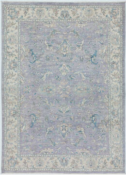 Chobi Purple Hand Knotted 5'1" X 7'0"  Area Rug 700-157782