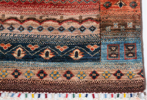 Chobi Multicolor Runner Hand Knotted 27 X 105  Area Rug 700-157800 Image 4