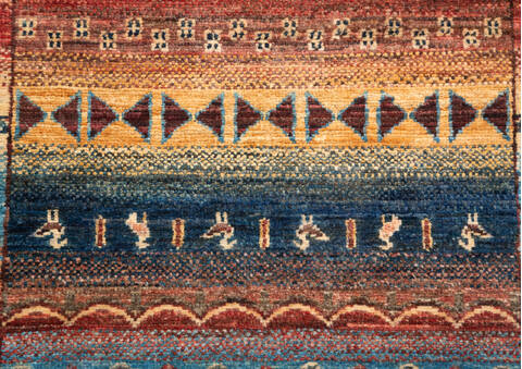Chobi Multicolor Runner Hand Knotted 27 X 105  Area Rug 700-157800 Image 6