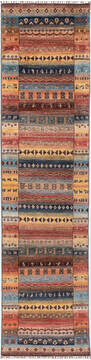 Afghan Chobi Multicolor Runner 10 to 12 ft Wool Carpet 157800