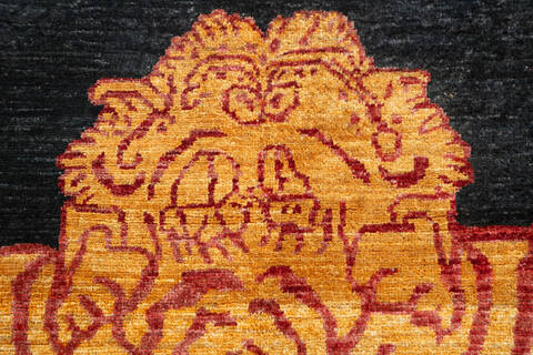 Chobi Black Hand Knotted 32 X 50  Area Rug 700-157809 Image 6