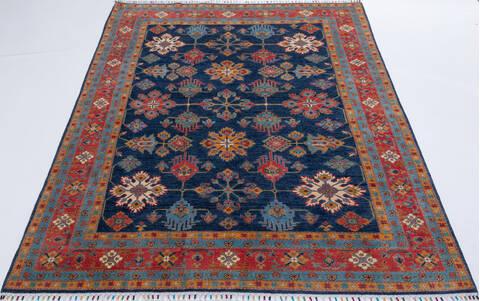 Kazak Blue Hand Knotted 55 X 710  Area Rug 700-157823 Image 1
