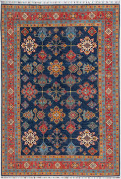 Kazak Blue Hand Knotted 5'5" X 7'10"  Area Rug 700-157823