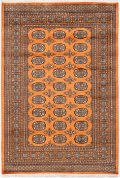 Pakistani Bokhara Orange Rectangle 5x7 ft Wool Carpet 157873