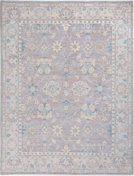 Afghan Chobi Grey Rectangle 8x10 ft Wool Carpet 157892