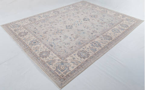 Chobi Light Gray Hand Knotted 810 X 118  Area Rug 700-157894 Image 2