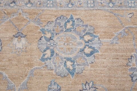 Chobi Yellow Hand Knotted 810 X 120  Area Rug 700-157895 Image 6