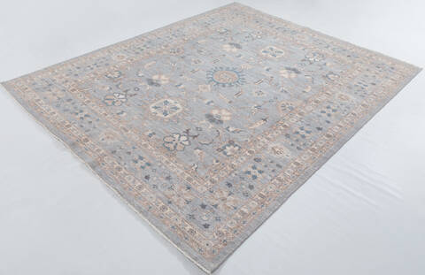Chobi Light Blue Hand Knotted 80 X 102  Area Rug 700-157896 Image 2