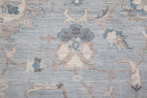 Chobi Light Blue Hand Knotted 80 X 102  Area Rug 700-157896 Image 5