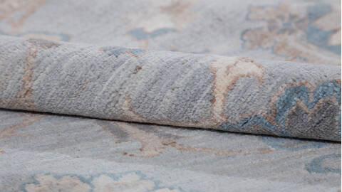 Chobi Light Blue Hand Knotted 80 X 102  Area Rug 700-157896 Image 6