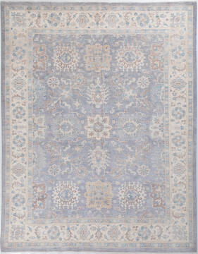Chobi Light Blue Hand Knotted 8'0" X 10'2"  Area Rug 700-157896