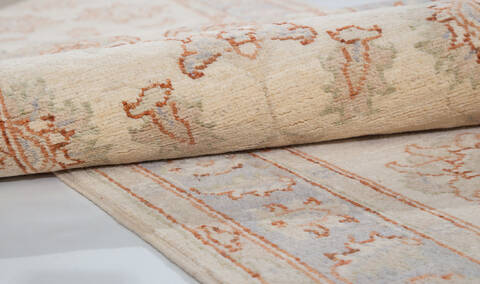 Chobi Beige Runner Hand Knotted 26 X 159  Area Rug 700-157931 Image 7