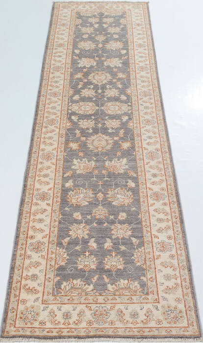 Chobi Grey Runner Hand Knotted 28 X 910  Area Rug 700-157932 Image 1