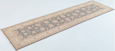 Chobi Grey Runner Hand Knotted 28 X 910  Area Rug 700-157932 Image 2
