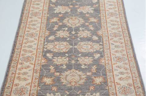 Chobi Grey Runner Hand Knotted 28 X 910  Area Rug 700-157932 Image 5
