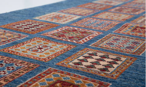 Chobi Blue Runner Hand Knotted 211 X 104  Area Rug 700-157946 Image 3