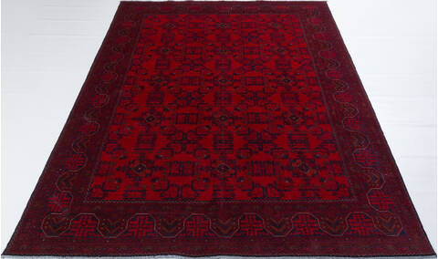 Khan Mohammadi Red Hand Knotted 68 X 97  Area Rug 700-157952 Image 1