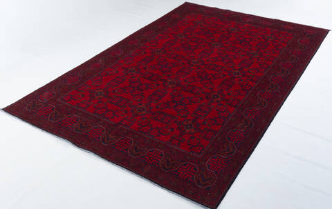 Khan Mohammadi Red Hand Knotted 68 X 97  Area Rug 700-157952 Image 2