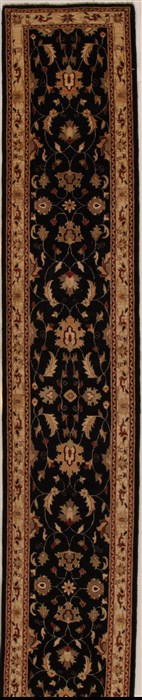 Pishavar Black Runner Hand Knotted 28 X 159  Area Rug 250-16012 Image 0
